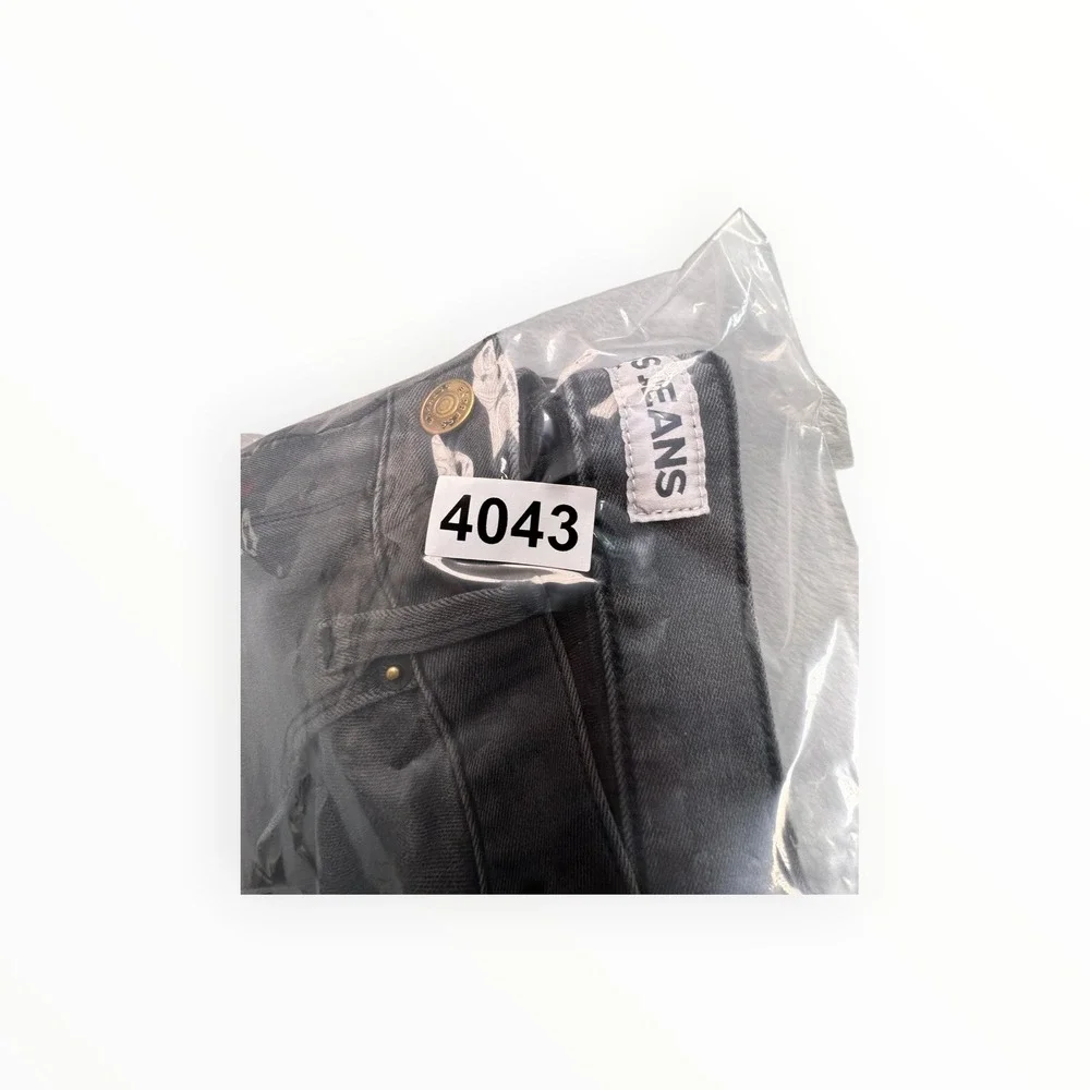 Express Jeans Pants Mens 33x32 Black Rocco Slim Fit Skinny Distressed‎ Ripped